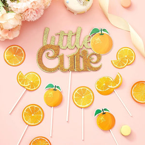 Glitter Orange Cake Toppers - Ailime Designs