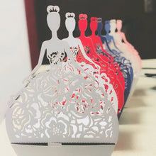 Load image into Gallery viewer, Bridal Shower 50pc Laser Cut Princess Design Gift Boxes - Ailime Designs