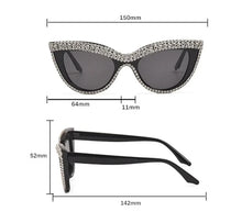 Load image into Gallery viewer, Crystal Cat Eyes Design Sunglasses - Ailime Designs