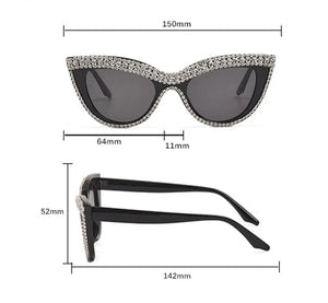 Crystal Cat Eyes Design Sunglasses - Ailime Designs