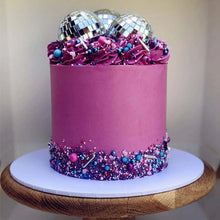 Load image into Gallery viewer, Disco Ball Silver Cake Toppers - Ailime Designs