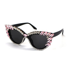 Load image into Gallery viewer, Cat Eye Red/White Crystal Design Sunglasses - Ailime Designs