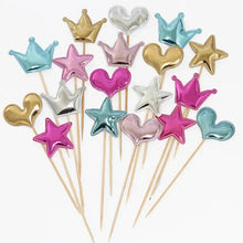 Load image into Gallery viewer, 10pcs Decorative Stars &amp; Hearts Cake Toppers - Ailime Designs