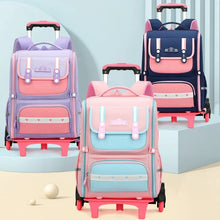 Load image into Gallery viewer, Cool Multi-Blue Kids Trolley Design Backpack Luggage - Ailime