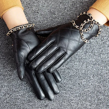 Load image into Gallery viewer, Genuine Sheepskin Leather Chain link Gloves For Women - Ailime Designs