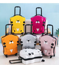 Load image into Gallery viewer, Kids Tiger Print Design Trolley Style Luggage - Ailime Designs