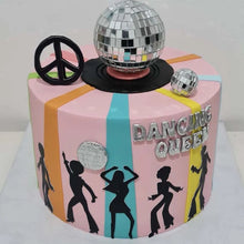 Load image into Gallery viewer, Disco Ball Silver Cake Toppers - Ailime Designs