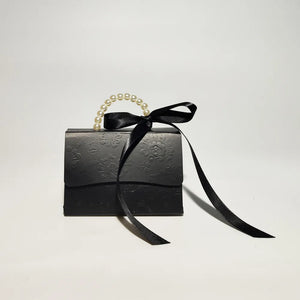 Black Embossed Elegant  Faux Pearl Handle & Handbag Gift Boxes - Ailime Designs