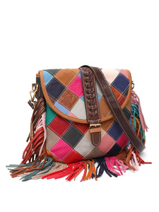 Casual Multi-color Patchwork Genuine Leather Skin Crossbody Handbags - Ailime Designs