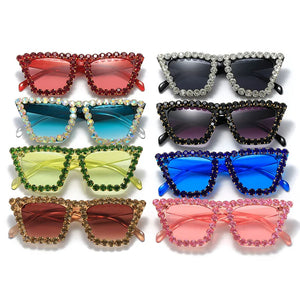 Cool Square Rhinestone Sunglasses - Ailime Designs