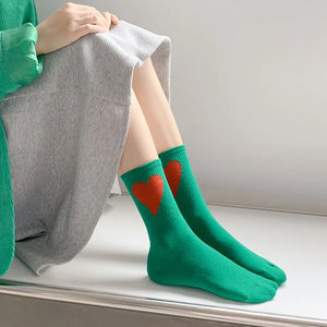 Heart Design Women Casual Tube Socks - Ailime Designs