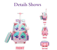 Load image into Gallery viewer, Girl&#39;s Purple Bear Design Trolley Luggage - Ailime Designs