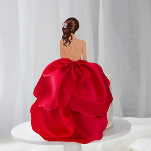 Bridal Girl White Dress Cake Topper - Ailime Designs