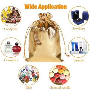 50pcs Gold Lamay Drawstring Small Gift Bag Pouches - Ailime Designs