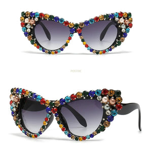 Crystal Bling Design Cat Eye Sunglasses - Ailime Designs