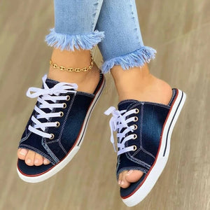 Casual Denim Women Mule Shoe - Ailime Designs