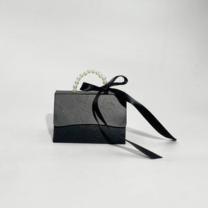 Black Embossed Elegant  Faux Pearl Handle & Handbag Gift Boxes - Ailime Designs