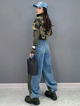 Load image into Gallery viewer, Block Print Design Women Skirt Style Denim Jeans - Ailime Designs