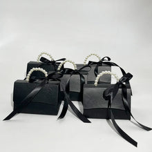 Load image into Gallery viewer, Black Embossed Elegant  Faux Pearl Handle &amp; Handbag Gift Boxes - Ailime Designs