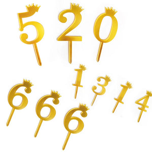 Gold Acrylic Numbers Birthday Toppers - Ailime Designs