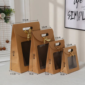 Cellophane Kraft Paper Portable Gift Bags - Ailime Designs