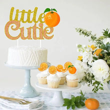 Load image into Gallery viewer, Glitter Orange Cake Toppers - Ailime Designs