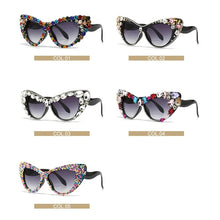 Load image into Gallery viewer, Crystal Bling Design Cat Eye Sunglasses - Ailime Designs