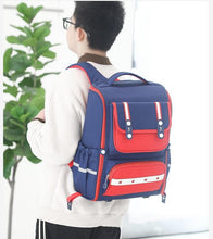 Load image into Gallery viewer, Cool Multi-Blue Kids Trolley Design Backpack Luggage - Ailime