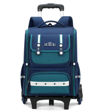 Load image into Gallery viewer, Cool Multi-Blue Kids Trolley Design Backpack Luggage - Ailime