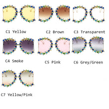 Load image into Gallery viewer, Colored Crystal Trim Sunglasses - Ailime Designs