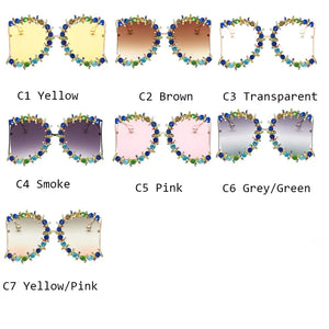 Colored Crystal Trim Sunglasses - Ailime Designs