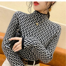 Load image into Gallery viewer, Geometric Print Design Women Turtlneck Sweaters - Ailime Designs