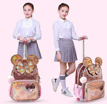 Load image into Gallery viewer, Girl&#39;s Metallic Design 3pcs Trolley Luggage Set - Ailime Designs