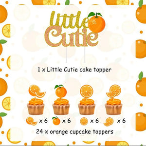 Glitter Orange Cake Toppers - Ailime Designs