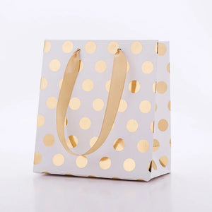 4Pc Gold Metallic Polka Dot Design Gift Bags - Ailime Designs