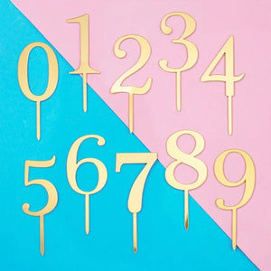 Gold Acrylic Numbers Birthday Toppers - Ailime Designs