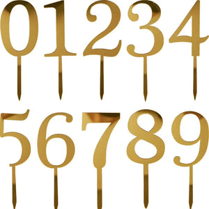 Gold Acrylic Numbers Birthday Toppers - Ailime Designs