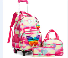 Load image into Gallery viewer, Children&#39;s School Trolley Style 3pc Rolling Backpacks - Ailime Designs