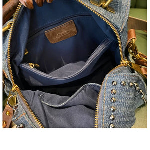 Casual Denim  Rivet Design Crossbody Handbag - Ailime Designs