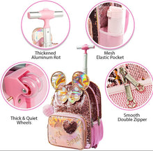 Load image into Gallery viewer, Girl&#39;s Metallic Design 3pcs Trolley Luggage Set - Ailime Designs