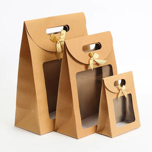 Cellophane Kraft Paper Portable Gift Bags - Ailime Designs