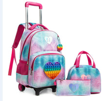 Load image into Gallery viewer, Children&#39;s School Trolley Style 3pc Rolling Backpacks - Ailime Designs