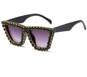 Cool Square Rhinestone Sunglasses - Ailime Designs