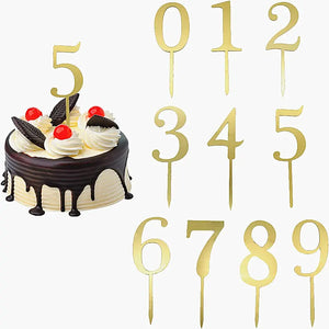 Gold Acrylic Numbers Birthday Toppers - Ailime Designs