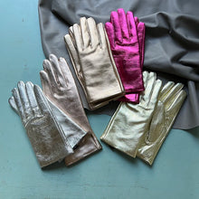 Load image into Gallery viewer, Metallic Women&#39;s Patent Leather Gloves - Ailime Designs