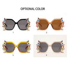 Load image into Gallery viewer, Crystal Leaf Design Sunglasses - Ailime Designs