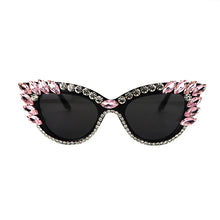 Load image into Gallery viewer, Cat Eye Red/White Crystal Design Sunglasses - Ailime Designs