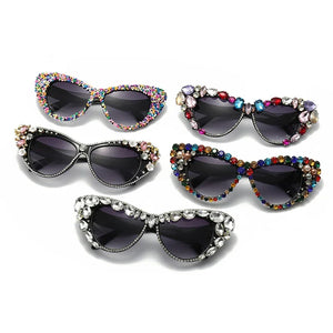 Crystal Bling Design Cat Eye Sunglasses - Ailime Designs