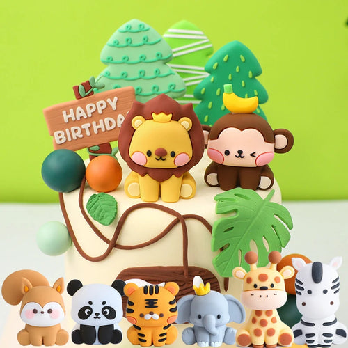 Kids Cool Safari Animal Cake Toppers - Ailime Designs