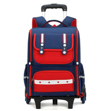 Load image into Gallery viewer, Cool Multi-Blue Kids Trolley Design Backpack Luggage - Ailime